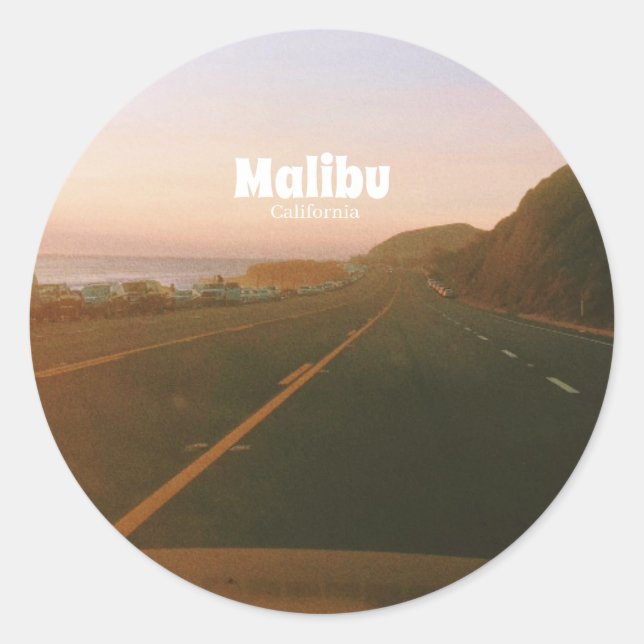 Malibu, California Road Trip  Classic Round Sticker (Front)