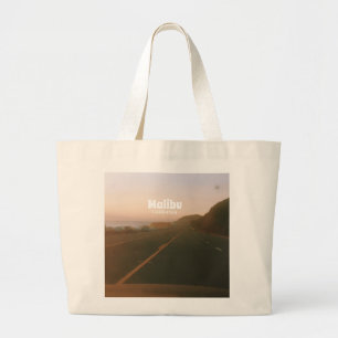 Malibu, California Road Trip Large Tote Bag