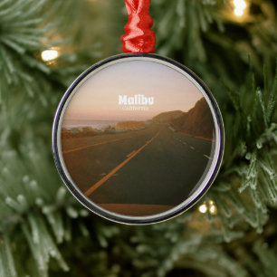 Malibu, California Road Trip Metal Tree Decoration