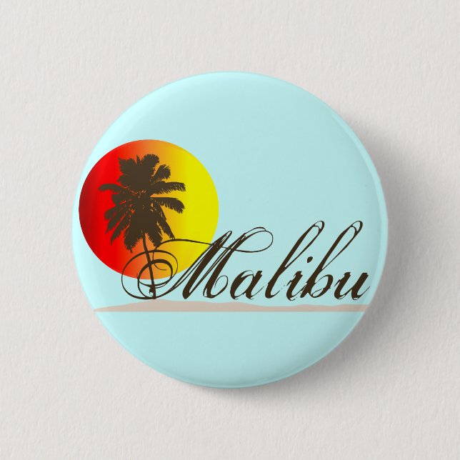 Malibu California Souvenir 6 Cm Round Badge (Front)