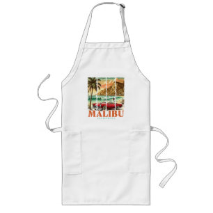 Malibu California - Sports Car Scenic Coastal View Long Apron