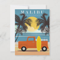 Malibu, California Travel Poster,