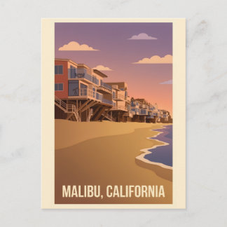 Malibu California Vintage Travel Poster Postcard