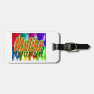 "Malibu" Colourful Palms Luggage Tag
