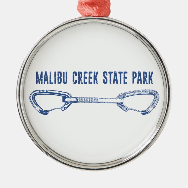 Malibu Creek State Park Rock Climbing Quickdraw Metal Tree Decoration (Front)