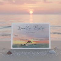 Malibu Dolphin Sunset Beach Watercolor Wedding
