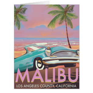 Malibu, Los Angeles, California travel poster