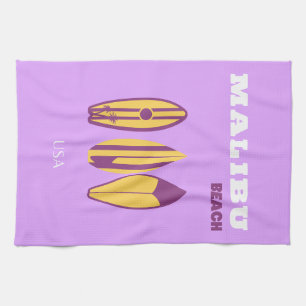 Malibu, Malibu Beach, Preppy, Preppy Girl, Purple Tea Towel