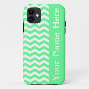 Malibu Seafoam Wave Chevron with name Case-Mate iPhone Case
