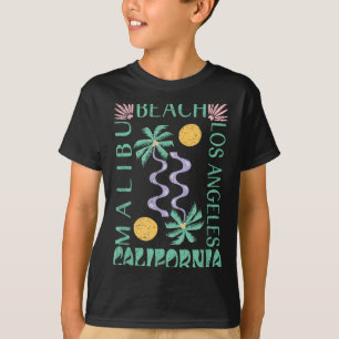 Malibu Summer California Beach Retro Abstract Art T-Shirt