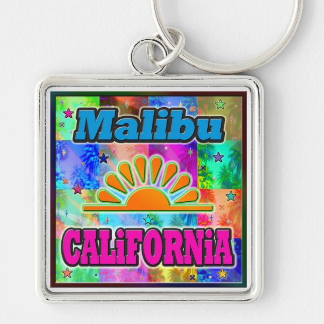 Malibu Sun & Palms Keychain (Front)