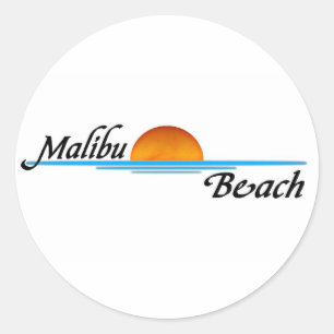 Malibu Sunset Classic Round Sticker