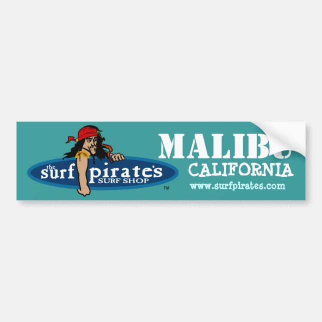 Malibu Surf Shop Bumper Sticker (Front)