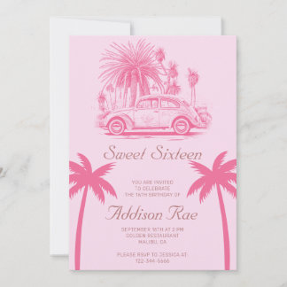 Malibu Sweet Sixteen Birthday Party Invitation