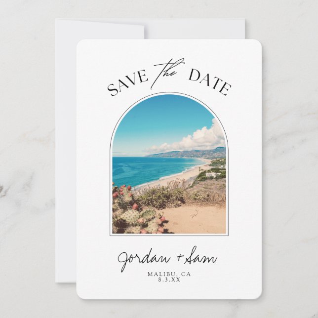 Malibu Wedding Coastline Save the Date  Invitation (Front)