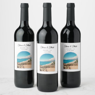 Malibu Wedding Favour Personalised Wine Label