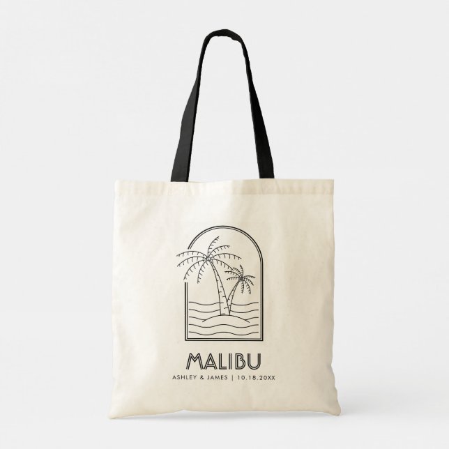 Malibu Wedding Weekend Destination Wedding Tote Bag (Back)