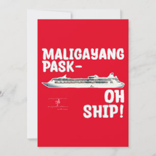 Maligayang Pask-OH SHIP! Red/Silver Christmas Holi Holiday Card