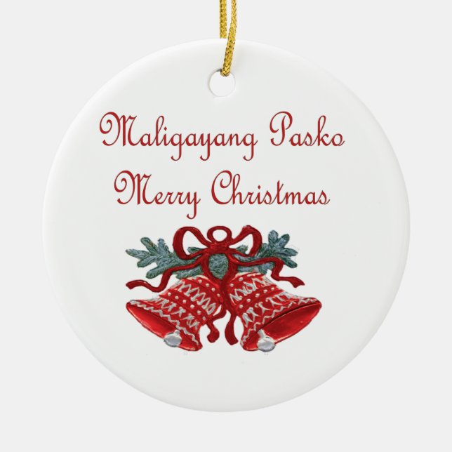 Maligayang Pasko Ceramic Tree Decoration (Front)