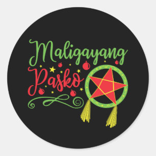 Maligayang Pasko Christmas Filipino Philippines Classic Round Sticker