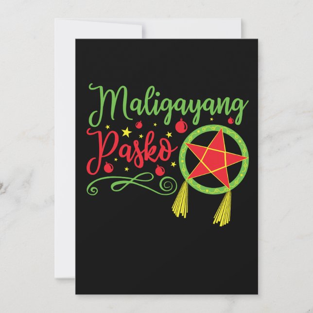 Maligayang Pasko Christmas Filipino Philippines Holiday Card (Front)