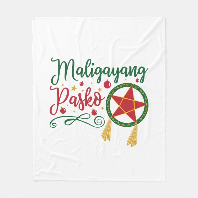 Maligayang Pasko Filipino Christmas Philippines Fleece Blanket (Front)