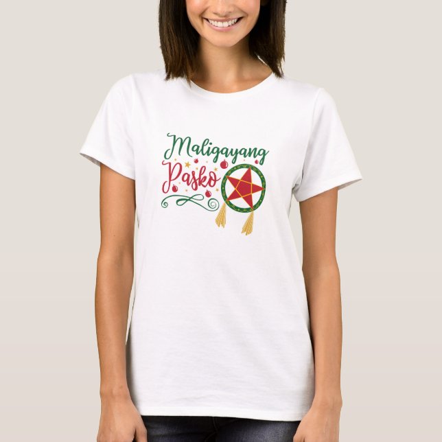 Maligayang Pasko Filipino Christmas Philippines T-Shirt (Front)