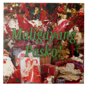 Maligayang Pasko! Merry Christmas in Tagalog gf Tile