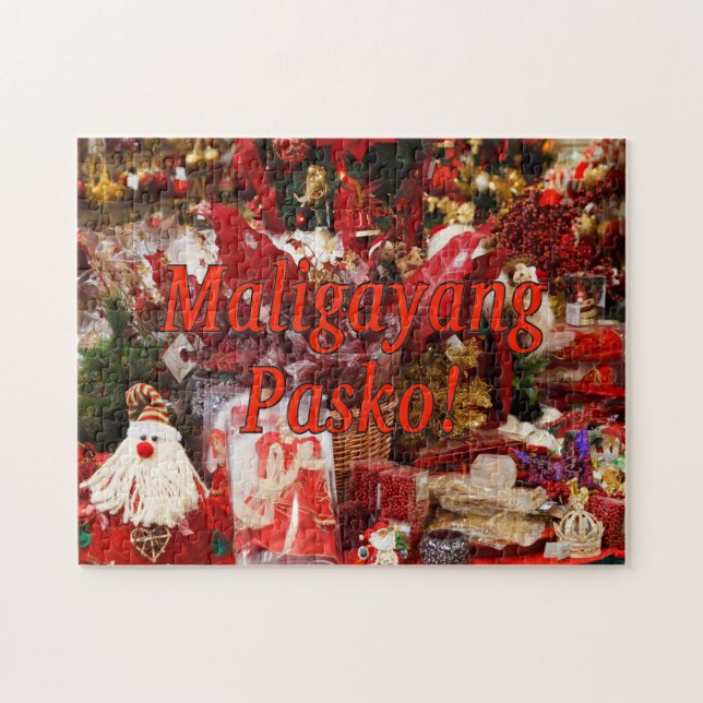 Maligayang Pasko! Merry Christmas in Tagalog rf Jigsaw Puzzle (Horizontal)
