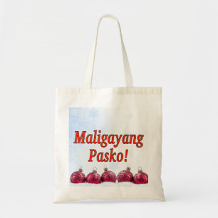 Maligayang Pasko! Merry Christmas in Tagalog rf Tote Bag