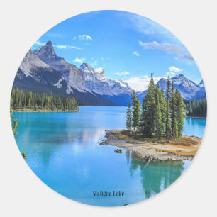 Maligne Lake, Alberta, Canada Classic Round Sticker