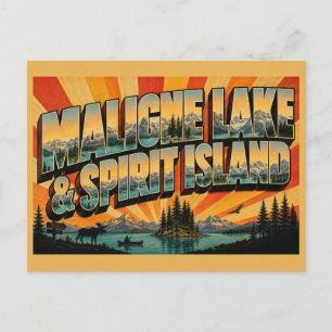 Maligne Lake and Spirit Island AB Vintage Travel A Postcard
