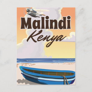 Malindi kenya Vintage vacation Poster Postcard