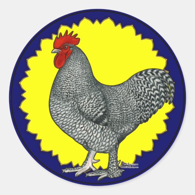 Maline Rooster Classic Round Sticker (Front)
