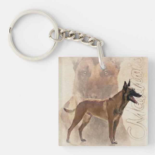 Malinois  - Belgian shepherd - Mechelaar Key Ring (Front)
