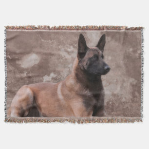 Malinois Belgian shepherd - Mechelaar Throw Blanket