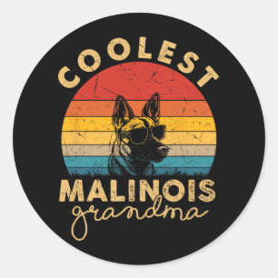 Malinois Coolest Grandma Gifts For Women Dog Mum Classic Round Sticker