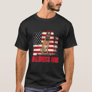 Malinois Dad American Flag 4th Of July Dog T-Shirt