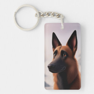 Malinois Dog Key Ring