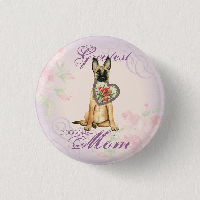 Malinois Heart Mum 3 Cm Round Badge (Front)