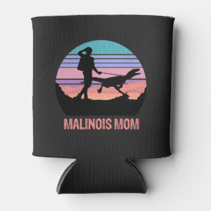 Malinois Mum Velociraptor Maliraptor Retro Pink Can Cooler