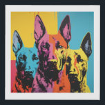 Malinois - POP ART Faux Canvas Print<br><div class="desc">The graphic depicts a Malinois dog in a pop art style,  capturing its energy and charisma through bold colours,  exaggerated forms,  and a dynamic composition</div>