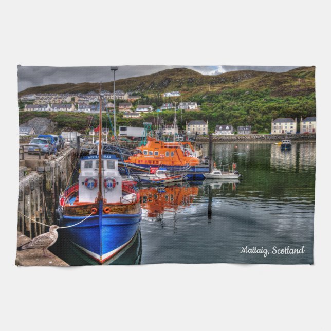 Mallaig, Scotland Kitchen tea towel (Horizontal)