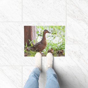 Mallard and Ducklings by Shirley Taylor Doormat