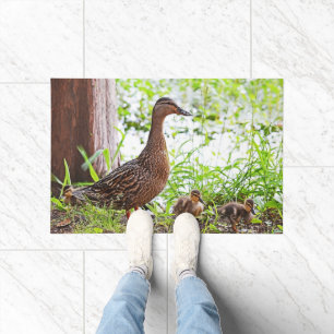 Mallard and Ducklings by Shirley Taylor Doormat