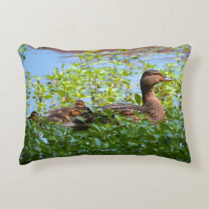 Mallard and Ducklings-Swimming by Shirley Taylor Decorative Cushion