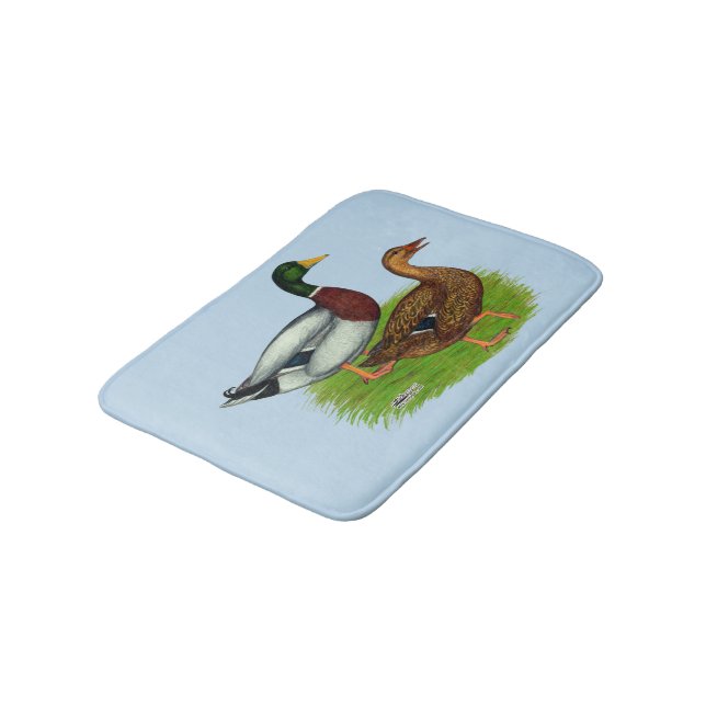 Mallard Drake and Duck Bath Mat (Angled)