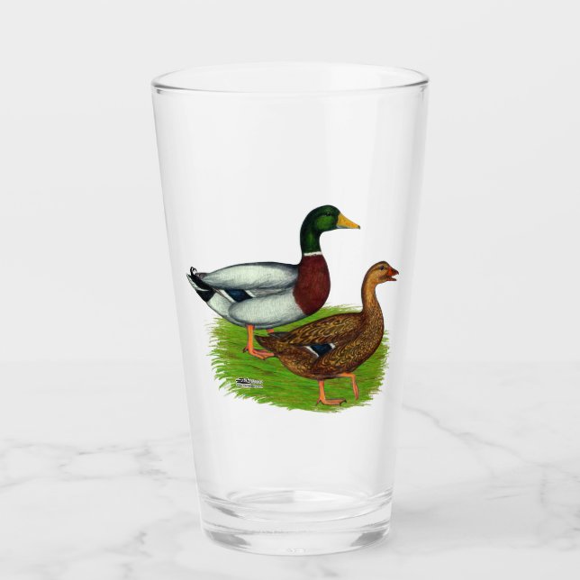 Mallard Drake and Duck Glass (Front)