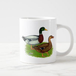 Mallard Drake and Duck Large Coffee Mug