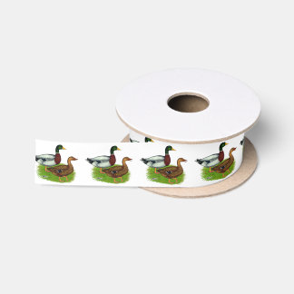 Mallard Drake and Duck Satin Ribbon
